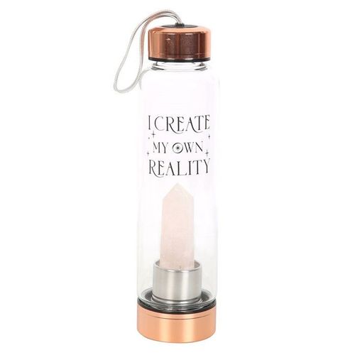 Rose Quartz Create My Own Reality Glass Water Bottle 🇬🇧