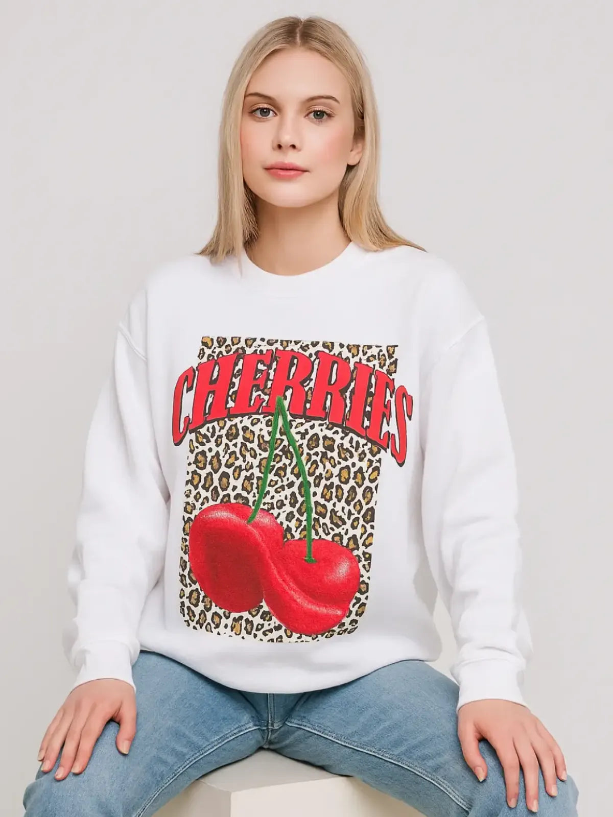 Ladies Leopard Cherry Sweatshirt 🇬🇧